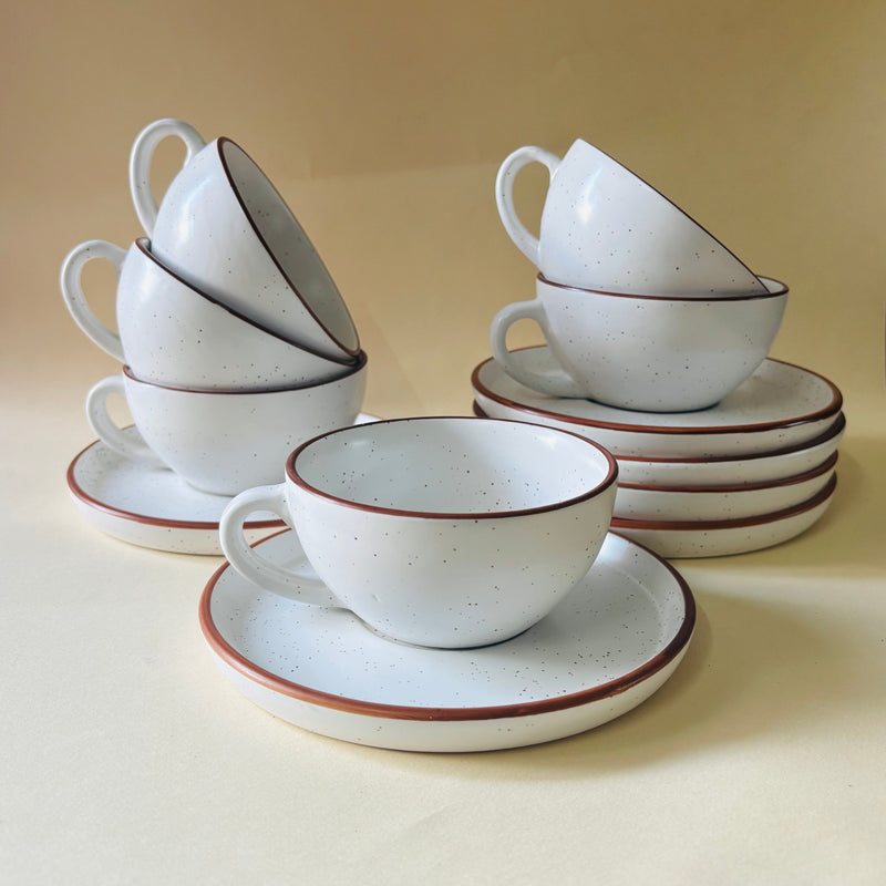 The Marbella Cappucino Cup Saucer Set Ceramic Kitchenware