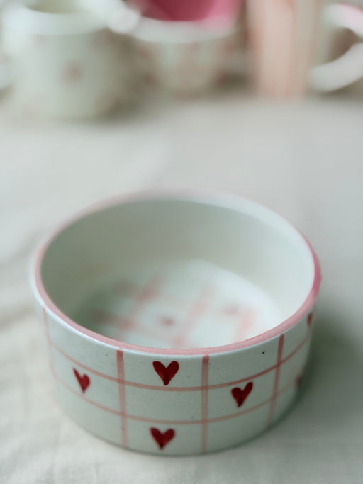 Love Grid Ceramic Serving Bowl