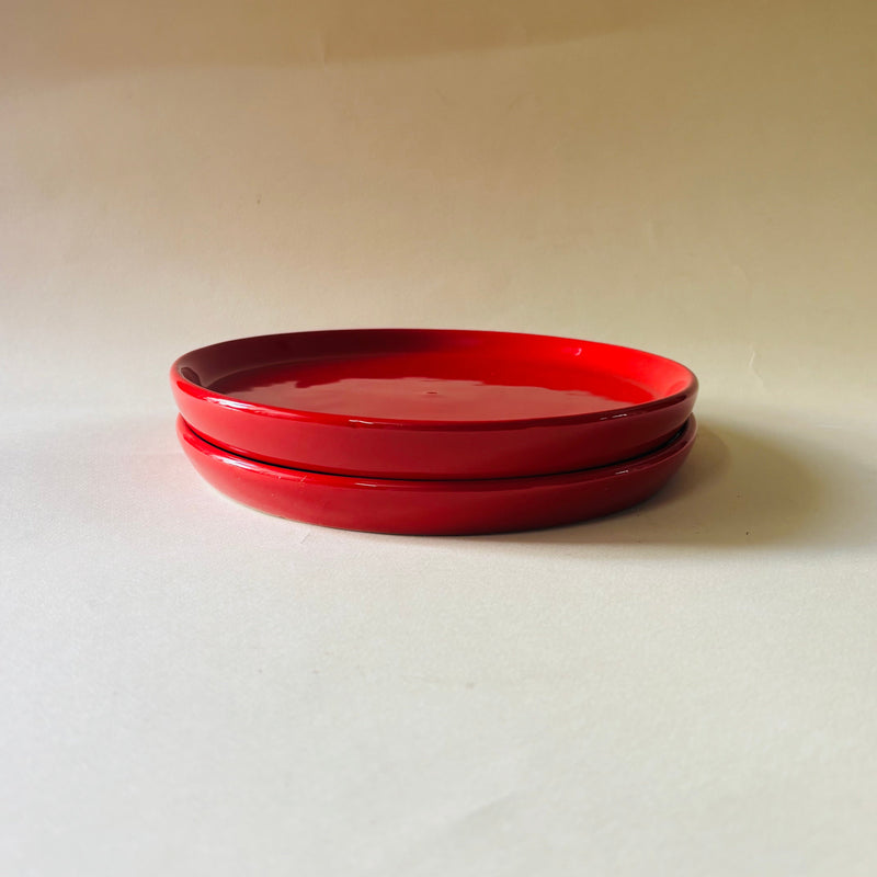 Rojo Sangre Snack Plates Ceramic Kitchenware