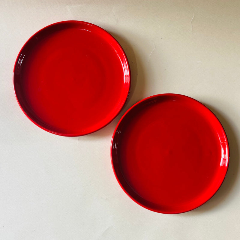 Rojo Sangre Snack Plates Ceramic Kitchenware