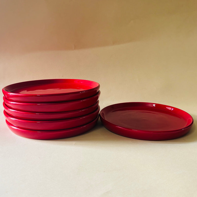 Rojo Sangre Snack Plates Ceramic Kitchenware