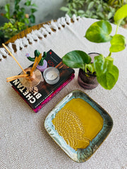 Mustard Square Designer Ceramic Serving Platter