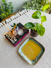 Mustard Square Designer Ceramic Serving Platter