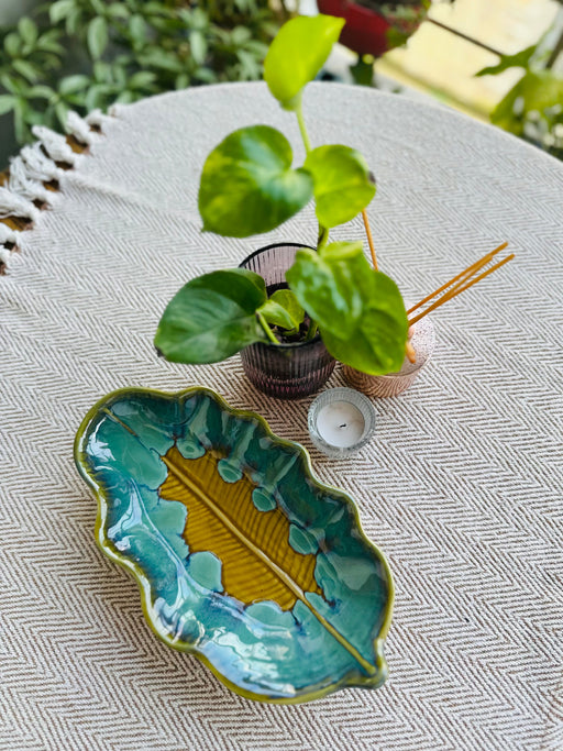 Leaf Shaped Serving Ceramic Serving Platter