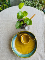 Mustard Chip & Dip Serving Ceramic Serving Platter