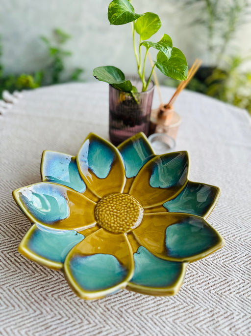 Mustard Floral Ceramic Serving Platter