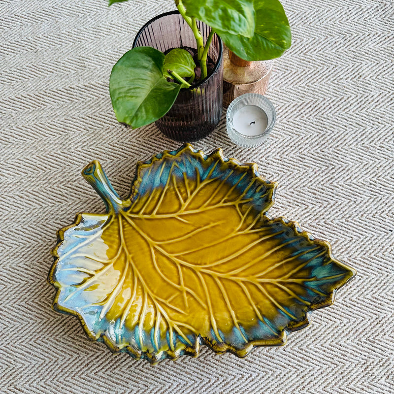 Leaf Ceramic Serving Platter