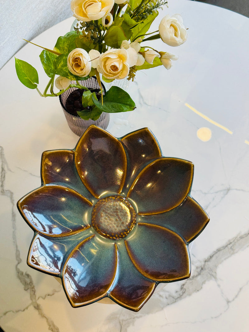 Olive Floral Ceramic Serving Platter