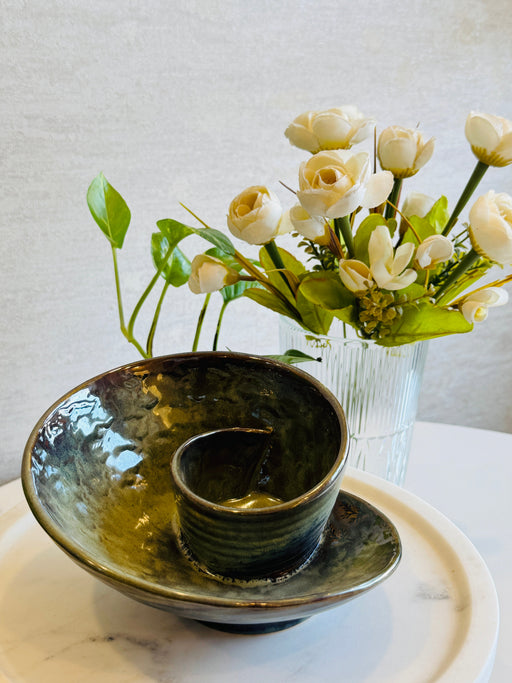 Olive Spiral Dip Ceramic Serving Platter