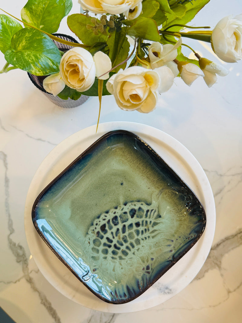 Olive Designer Square Serving Ceramic Serving Platter