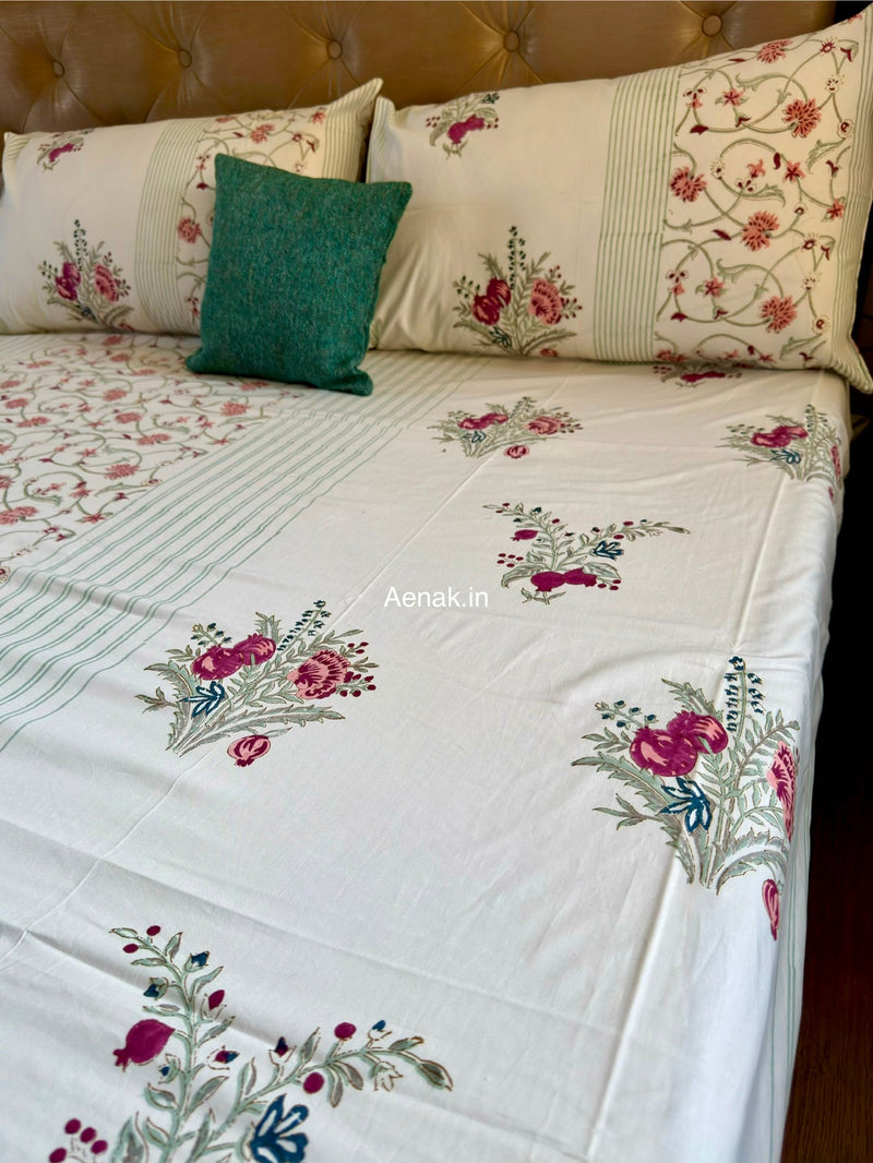 aenak-burgundy-anaar-jaal-handblock-bedsheet-dohar-combo-set