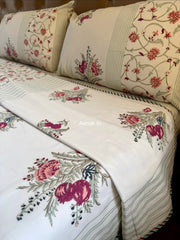 aenak-burgundy-anaar-jaal-handblock-bedsheet-dohar-combo-set