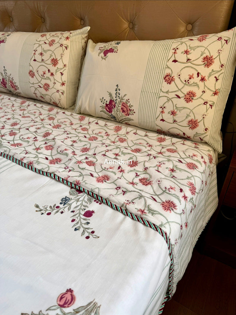 aenak-burgundy-anaar-jaal-handblock-bedsheet-dohar-combo-set
