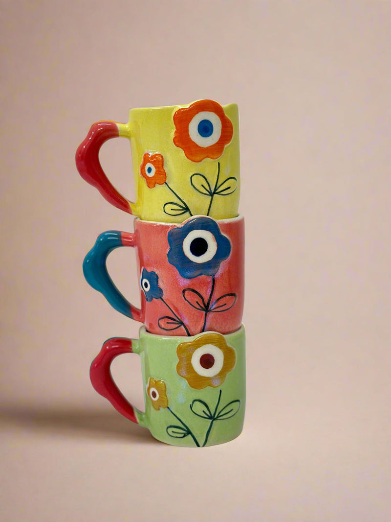 Nurture India Flower Power Ceramic Mug Pink