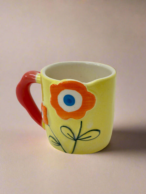 Nurture India Flower Power Ceramic Mug Yellow