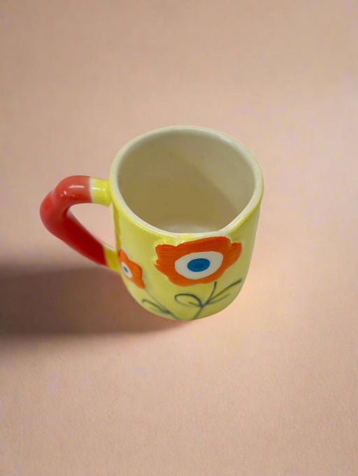 Nurture India Flower Power Ceramic Mug Yellow