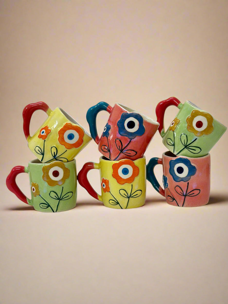 Nurture India Flower Power Ceramic Mug Pink