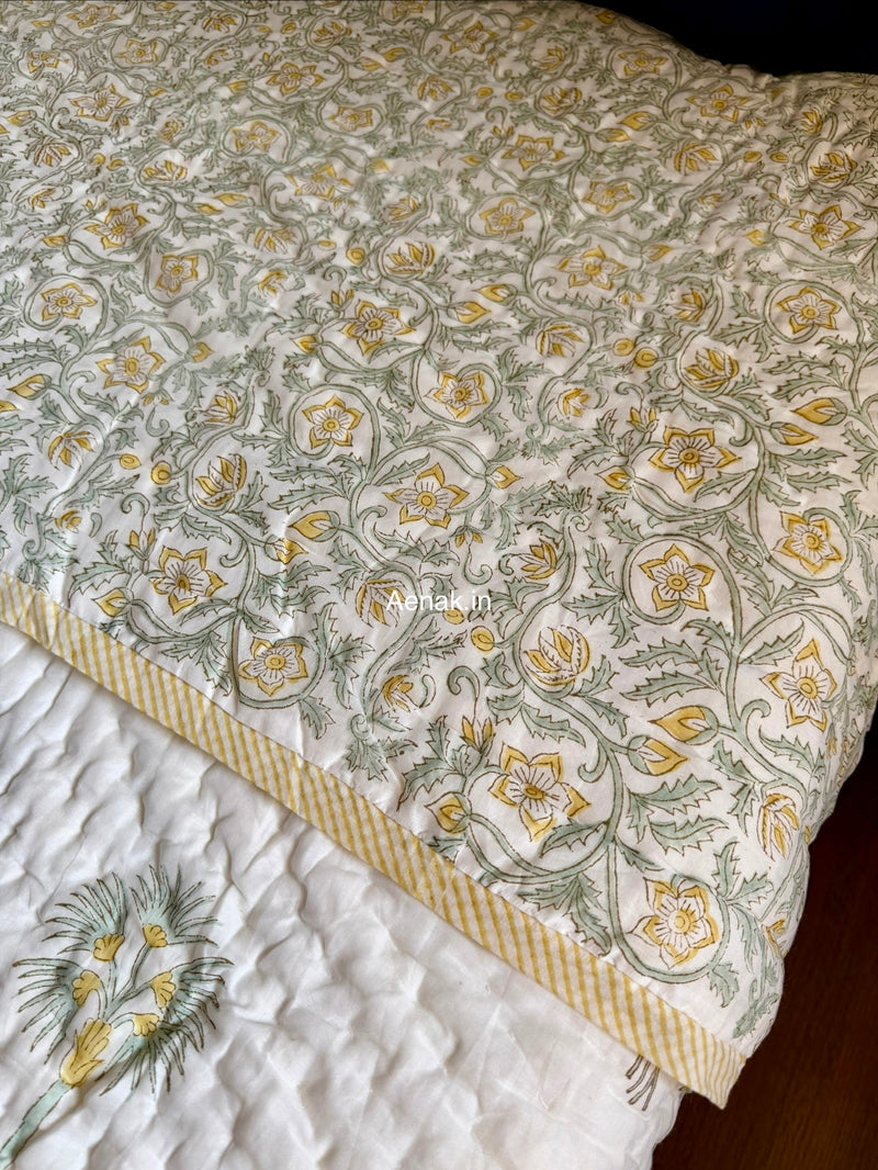 aenak-yellow-blossom-handblock-reversible-mulmul-cotton-quilt