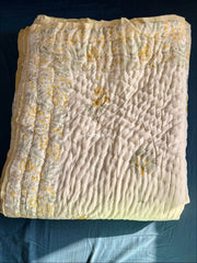 aenak-yellow-blossom-handblock-reversible-mulmul-cotton-quilt