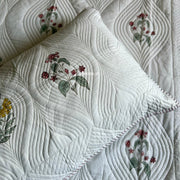 aenak-pink-yellow-boota-embossed-quilted-handblock-bedcover-set
