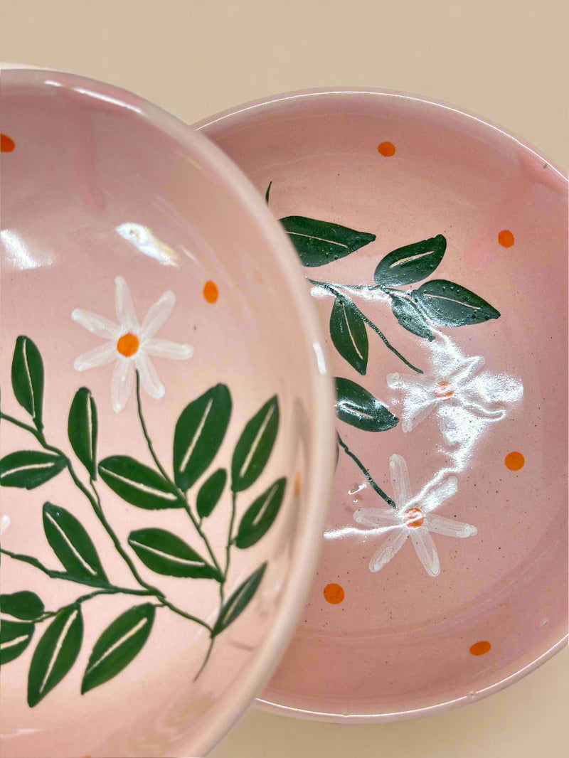Nurture India Parijat Postcard Ceramic Bowl 2-Piece Set