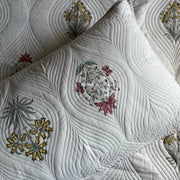 aenak-peach-yellow-boota-embossed-handblock-bedcover-set