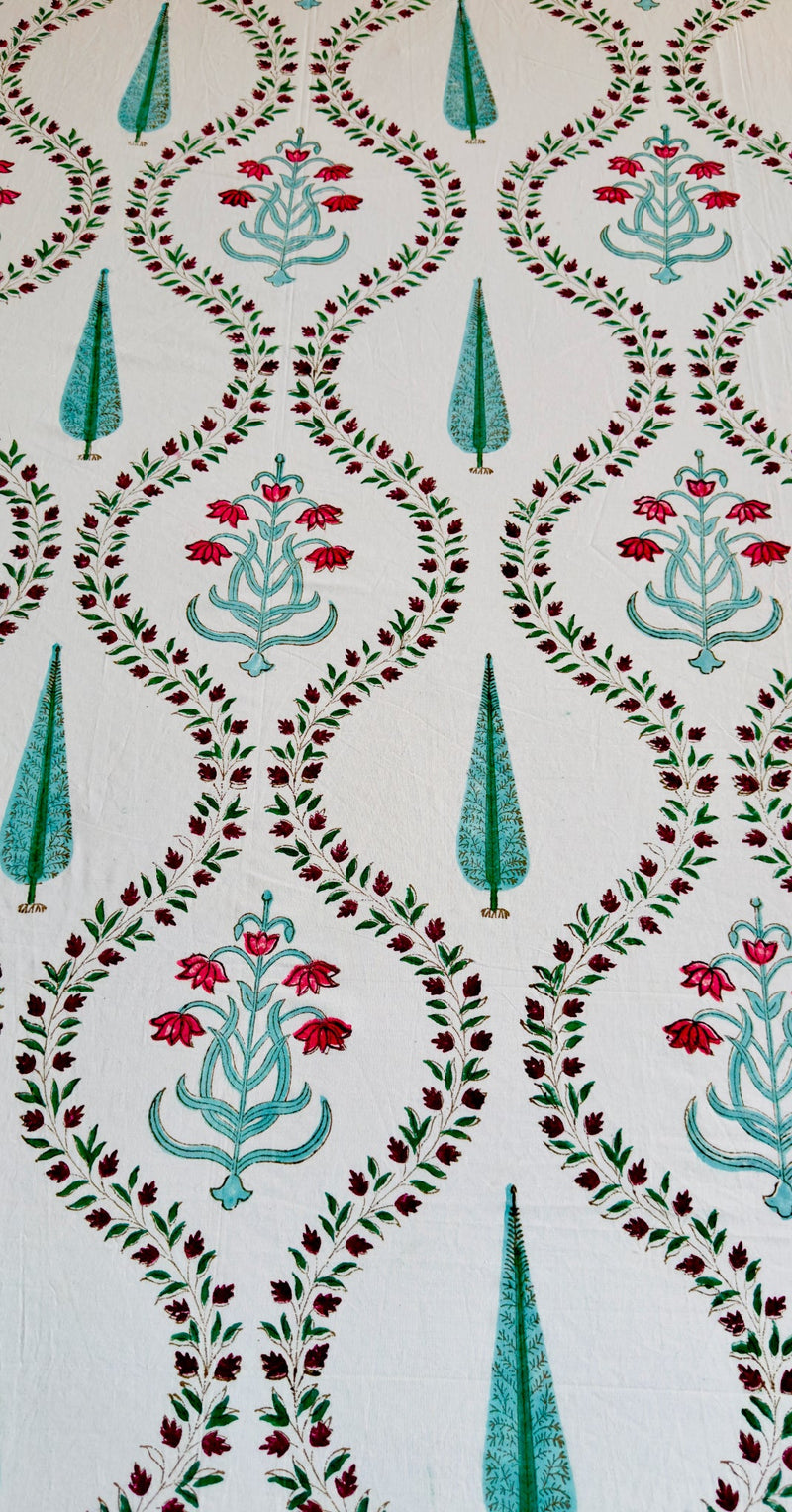 aenak-teal-green-cypress-handblock-bedsheet-dohar-combo-set