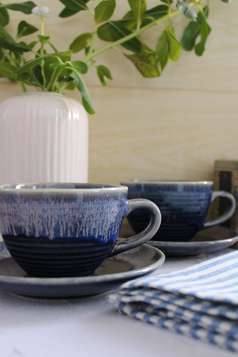 The Bleu Ceramic Tea Cup Set