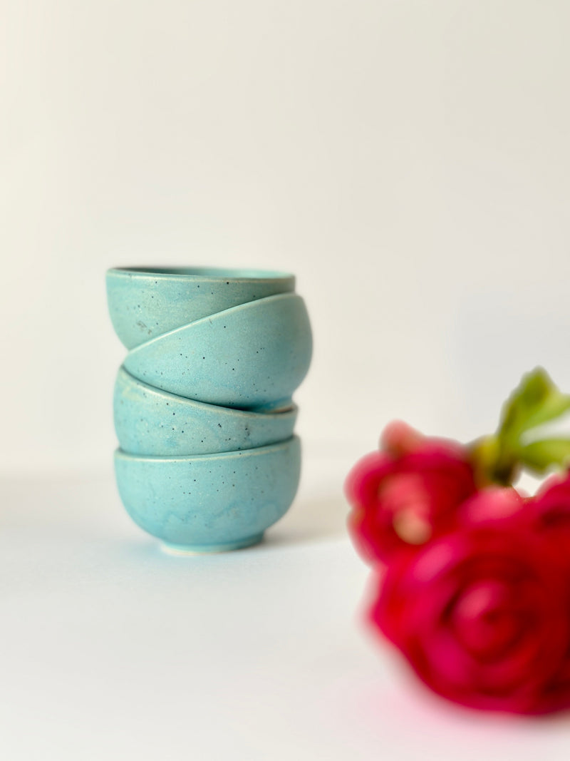 Nurture India Stylish Sea Blue Nut Bowls 4-Piece Set