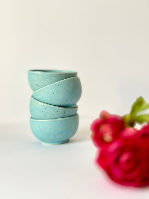 Nurture India Stylish Sea Blue Nut Bowls 4-Piece Set
