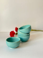Nurture India Stylish Sea Blue Nut Bowls 4-Piece Set