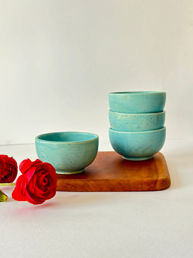 Nurture India Stylish Sea Blue Nut Bowls 4-Piece Set