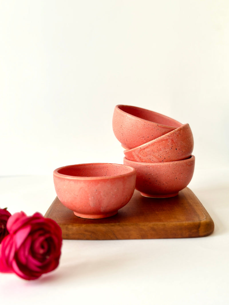 Nurture India Light Pink Icecream Bowl 4-Piece Set