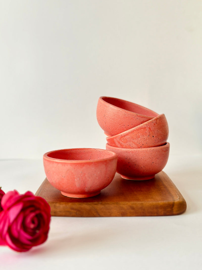Nurture India Light Pink Icecream Bowl 4-Piece Set