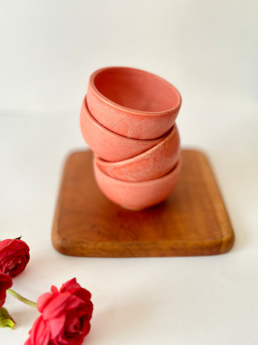 Nurture India Light Pink Icecream Bowl 4-Piece Set