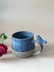 Nurture India Teal Blue Little Birdie Glazed Beverage Mug 7-oz