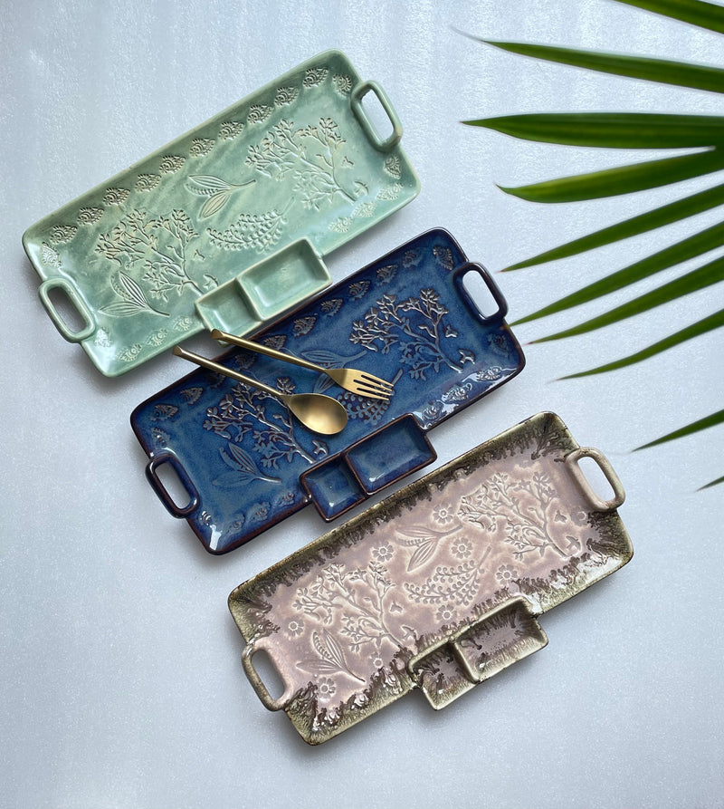 The Elongated Ceramic Serving Platter Set Set Of 3
