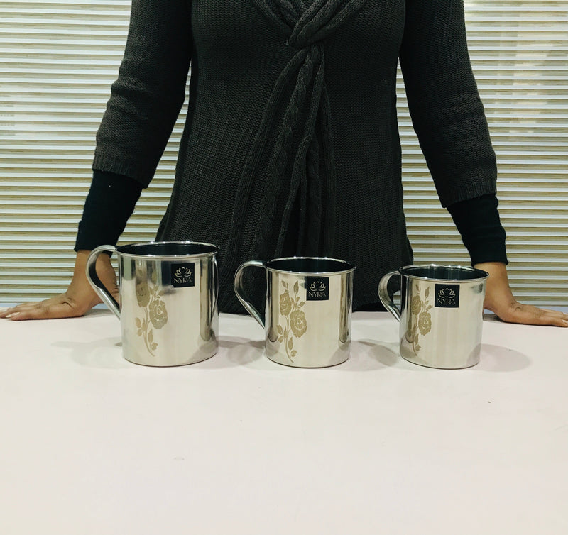 Stainless Steel Laser Printed Mug with Glossy Finish – Kitchen Utensil