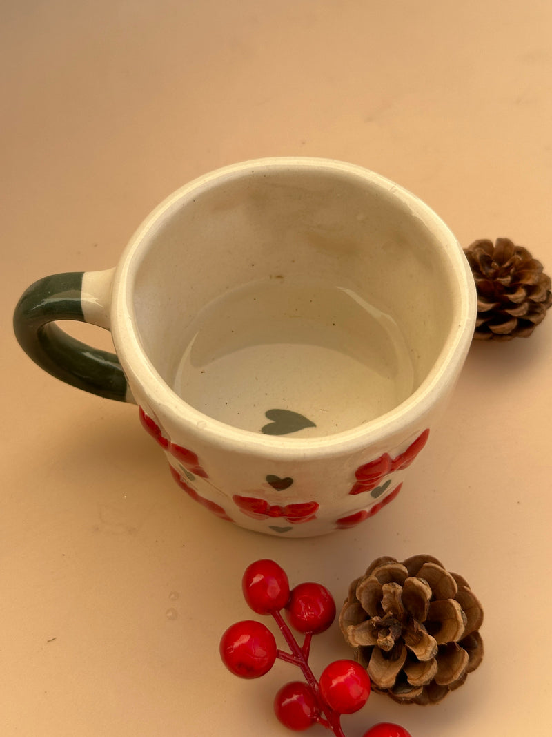 Nurture India Coquette Bows Mug Red 10-oz