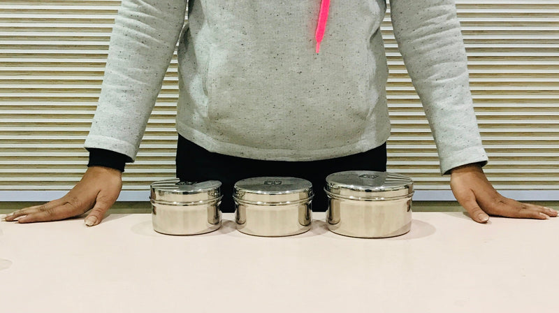 Stainless-Steel Box Round Storage Container (Gol Dibbi/Dabba) – Storage Container