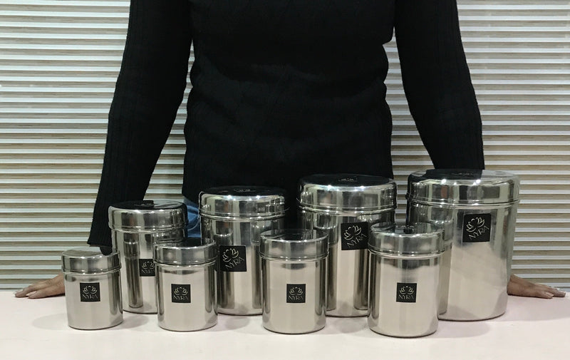Stainless Steel Cylindrical Deep Storage Containers – Kitchenware