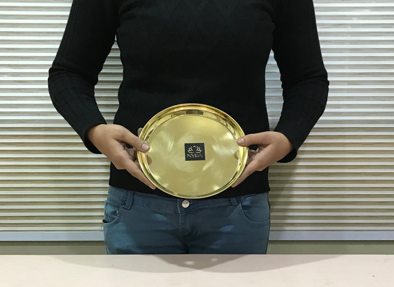 Pure Brass Pooja Thali – Serving Plate