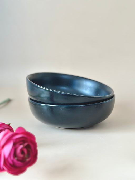 Nurture India Jet Black Ceramic Breakfast Bowl