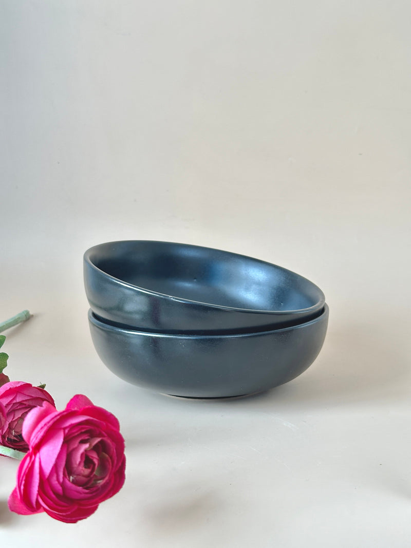 Nurture India Jet Black Ceramic Breakfast Bowl