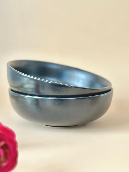 Nurture India Jet Black Ceramic Breakfast Bowl