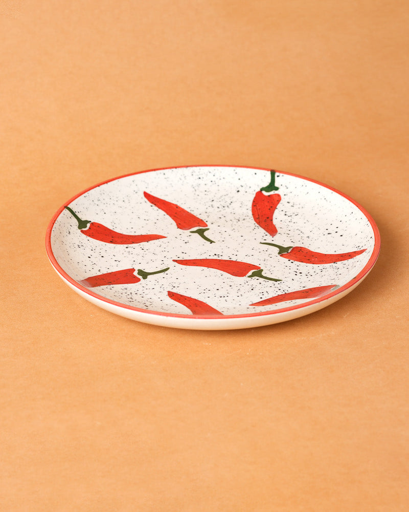 Nurture India Keep It Spicy Ceramic Plate Sets 7-Inch 2-Piece Set