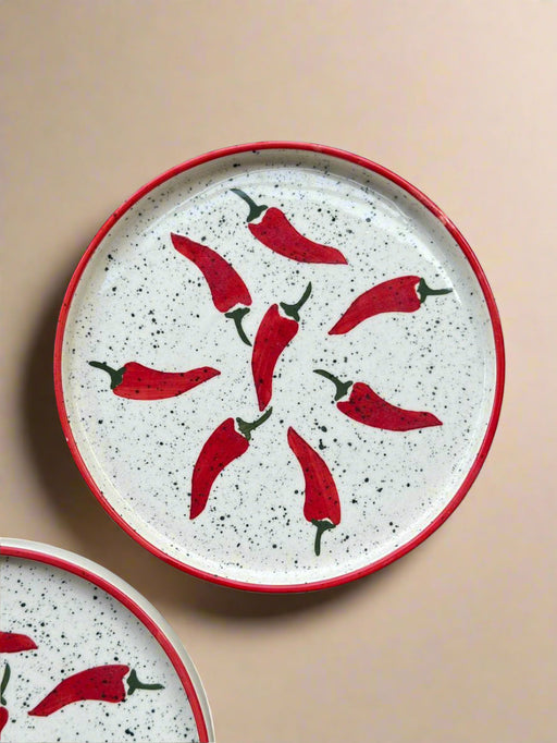 Nurture India Keep It Spicy Ceramic Snack Plate 8-Inch