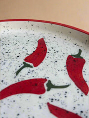 Nurture India Keep It Spicy Ceramic Snack Plate 8-Inch