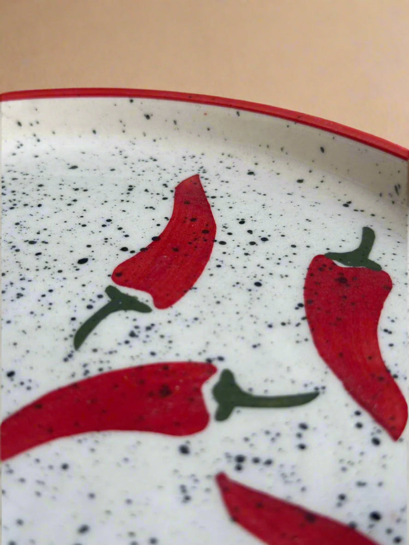 Nurture India Keep It Spicy Ceramic Snack Plate 8-Inch