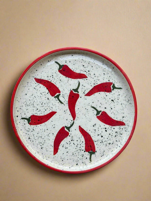 Nurture India Keep It Spicy Ceramic Snack Plate 8-Inch